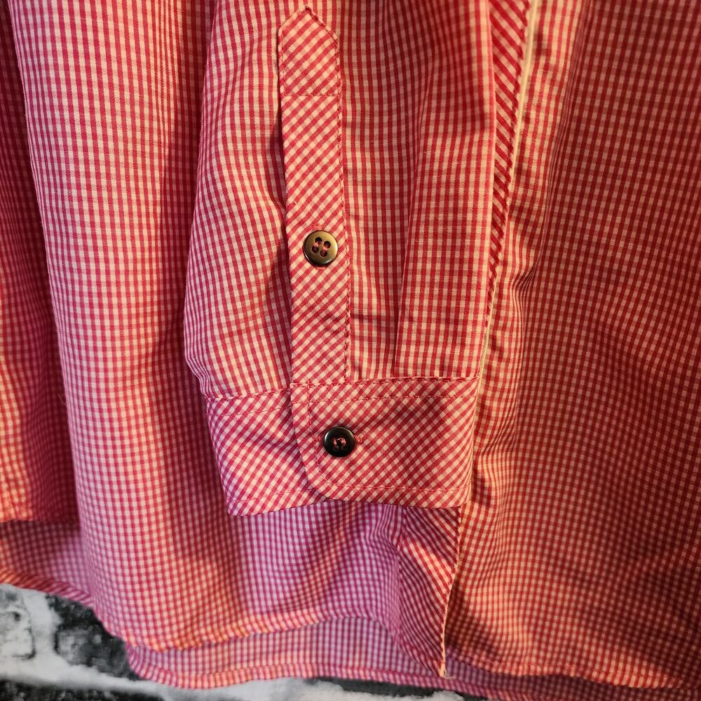 Kut From the Kloth Gingham Button Up Pink Long Sleeve Shirt Medium - Picture 3 of 7